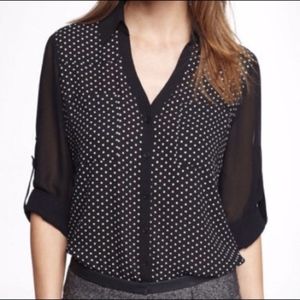 Express Portofino Shirt Original Fit Polka Dot XS